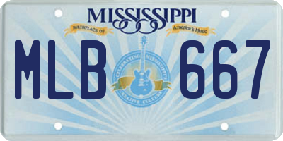 MS license plate MLB667