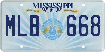 MS license plate MLB668