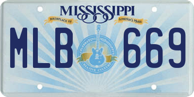 MS license plate MLB669