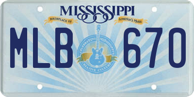 MS license plate MLB670