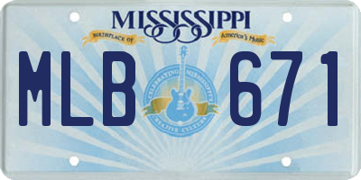 MS license plate MLB671