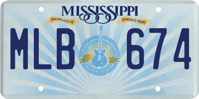 MS license plate MLB674