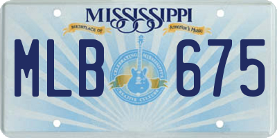 MS license plate MLB675