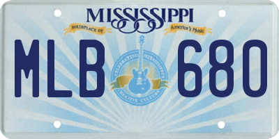 MS license plate MLB680