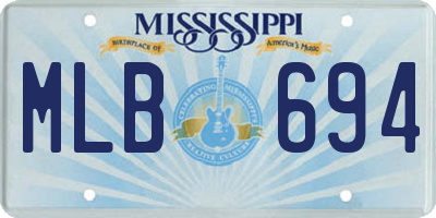 MS license plate MLB694