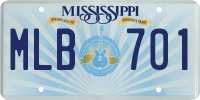 MS license plate MLB701