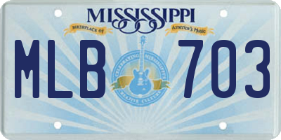 MS license plate MLB703