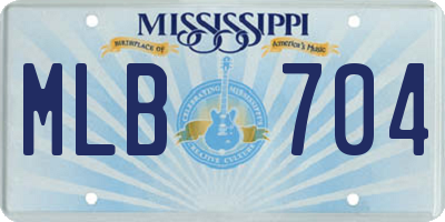 MS license plate MLB704