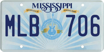 MS license plate MLB706
