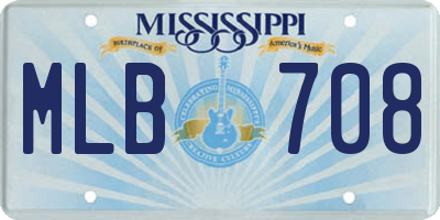MS license plate MLB708