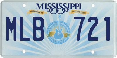 MS license plate MLB721