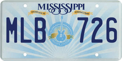 MS license plate MLB726