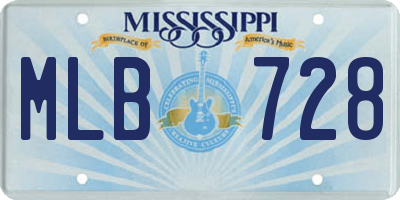 MS license plate MLB728
