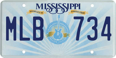 MS license plate MLB734