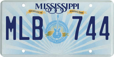 MS license plate MLB744