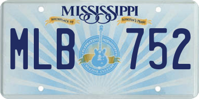MS license plate MLB752
