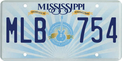 MS license plate MLB754
