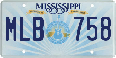 MS license plate MLB758