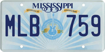 MS license plate MLB759