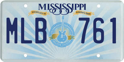 MS license plate MLB761