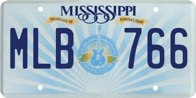 MS license plate MLB766