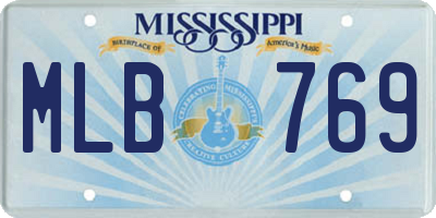 MS license plate MLB769