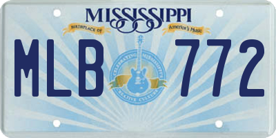 MS license plate MLB772