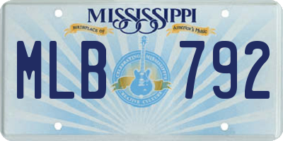 MS license plate MLB792