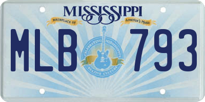 MS license plate MLB793