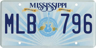 MS license plate MLB796