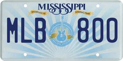 MS license plate MLB800
