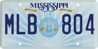 MS license plate MLB804