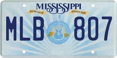 MS license plate MLB807