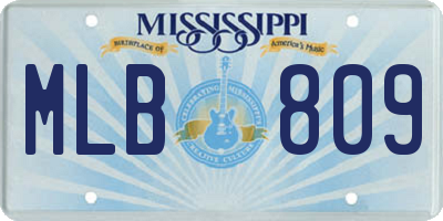 MS license plate MLB809
