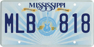 MS license plate MLB818