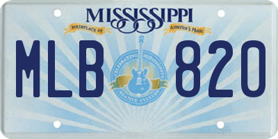 MS license plate MLB820