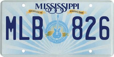 MS license plate MLB826