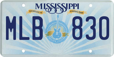 MS license plate MLB830