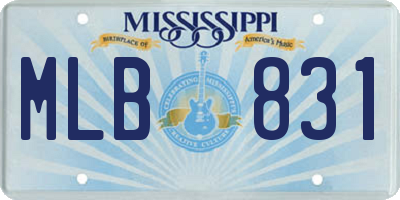 MS license plate MLB831