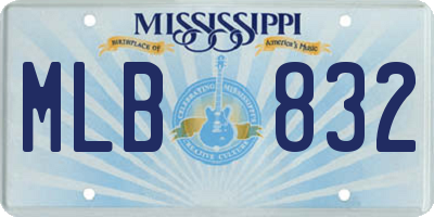 MS license plate MLB832