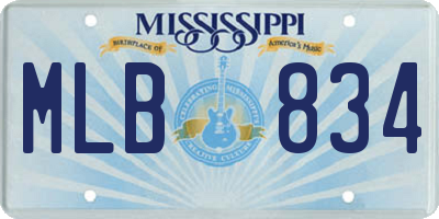 MS license plate MLB834