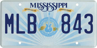 MS license plate MLB843