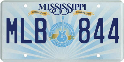 MS license plate MLB844