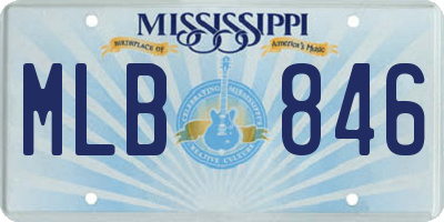 MS license plate MLB846