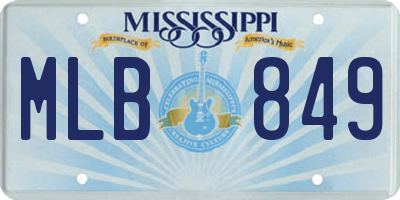 MS license plate MLB849