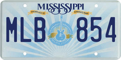 MS license plate MLB854