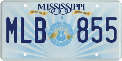 MS license plate MLB855