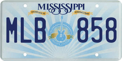 MS license plate MLB858
