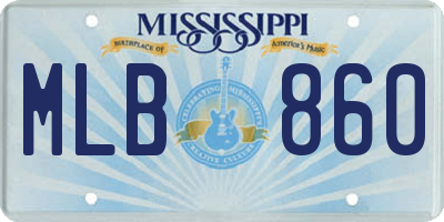 MS license plate MLB860