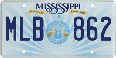 MS license plate MLB862